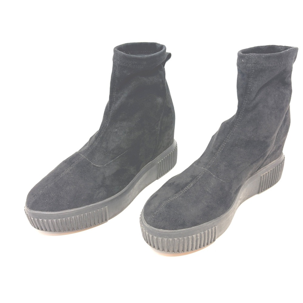 Steve Madden Freshly Womens 9.5M  Black Fabric‎ Hidden Wedge Booties FRES05S1